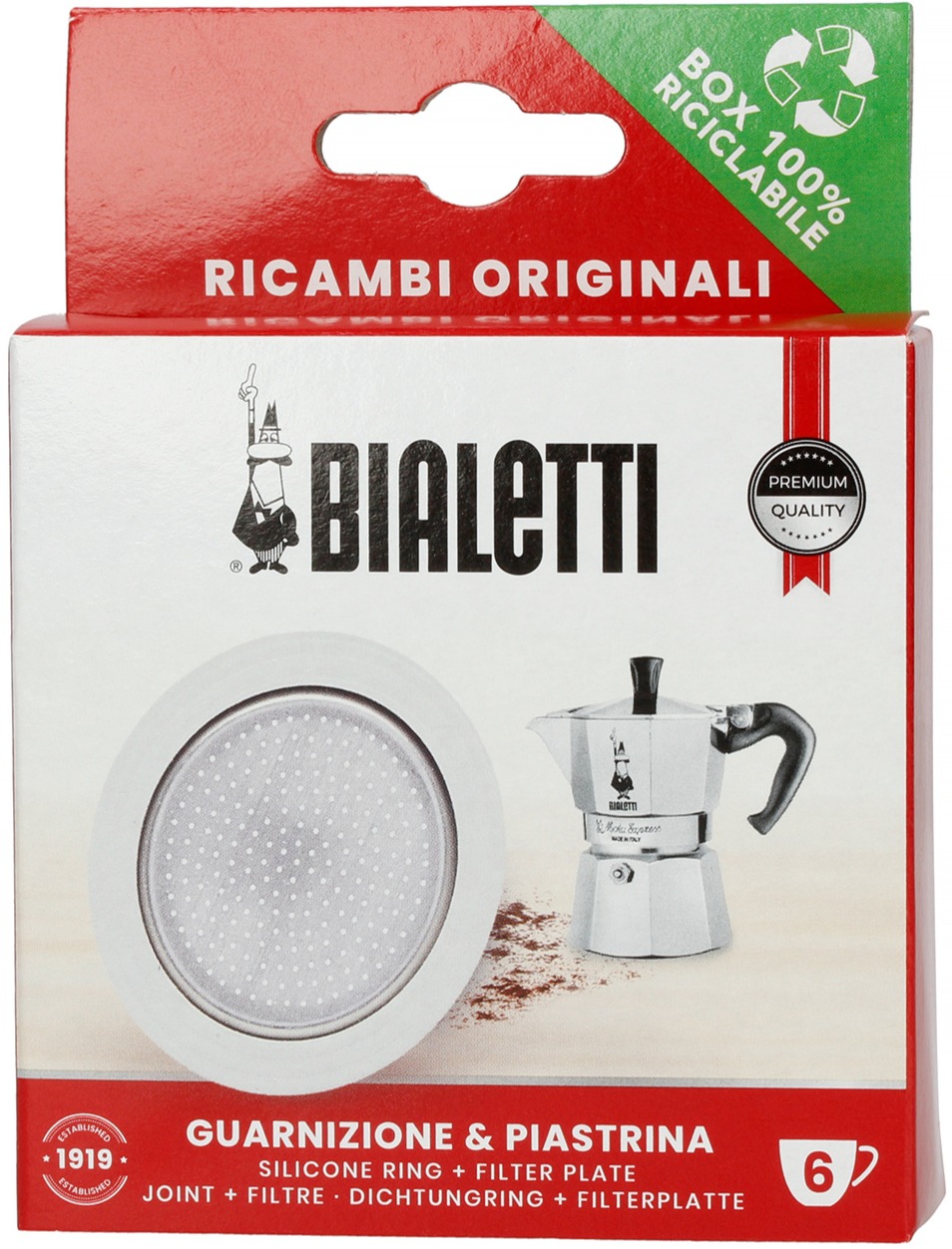 Bialetti Spare Gasket And Filter Plate For Moka Express And Induction