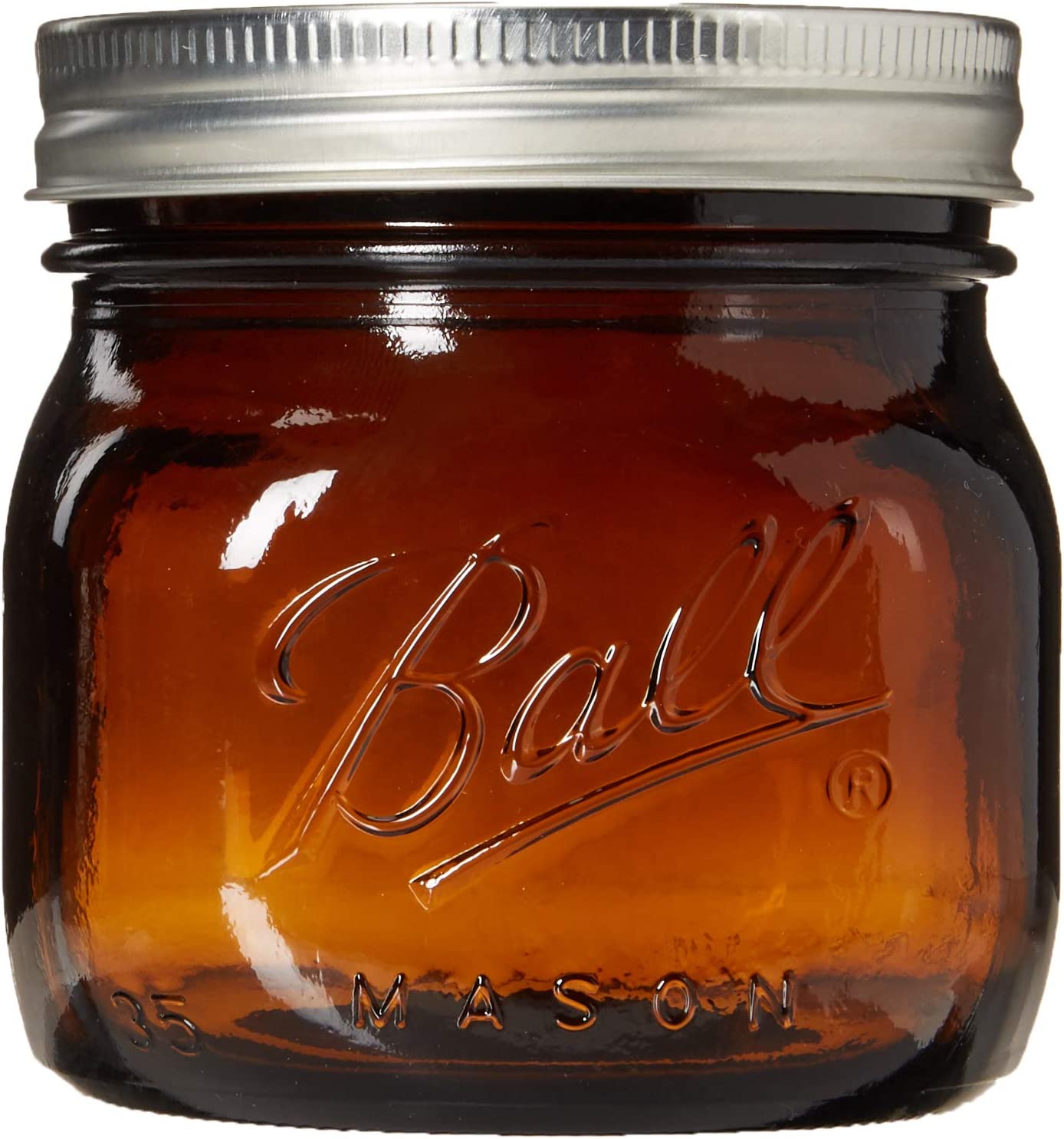 Ball Mason Jar Pint Elite Amber Wide Mouth 16 oz (475 ml) 4pack Crema
