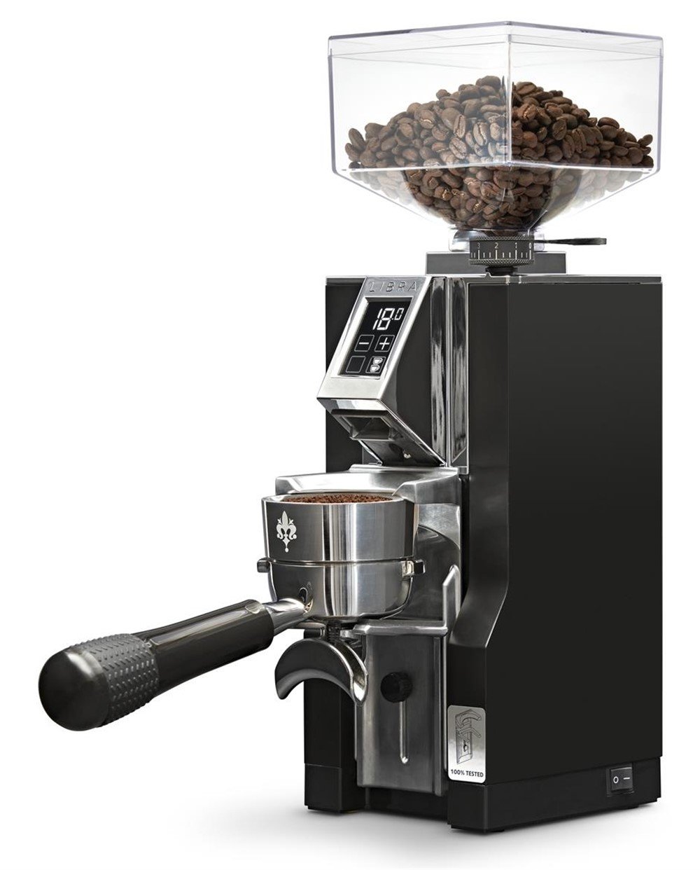 Eureka Mignon Libra 16CR Espresso Coffee Grinder, Black - Crema