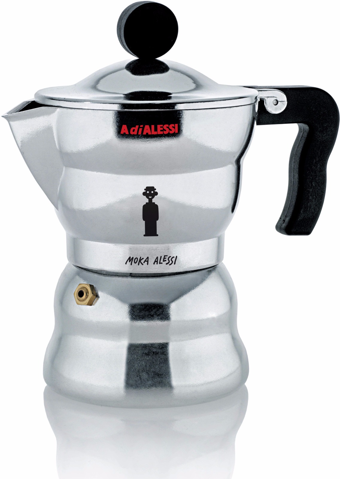 Alessi AAM33/3 - Design Espresso Coffee Maker, Aluminum and Thermoplastic  Resin, 3 Cups, Black Handle