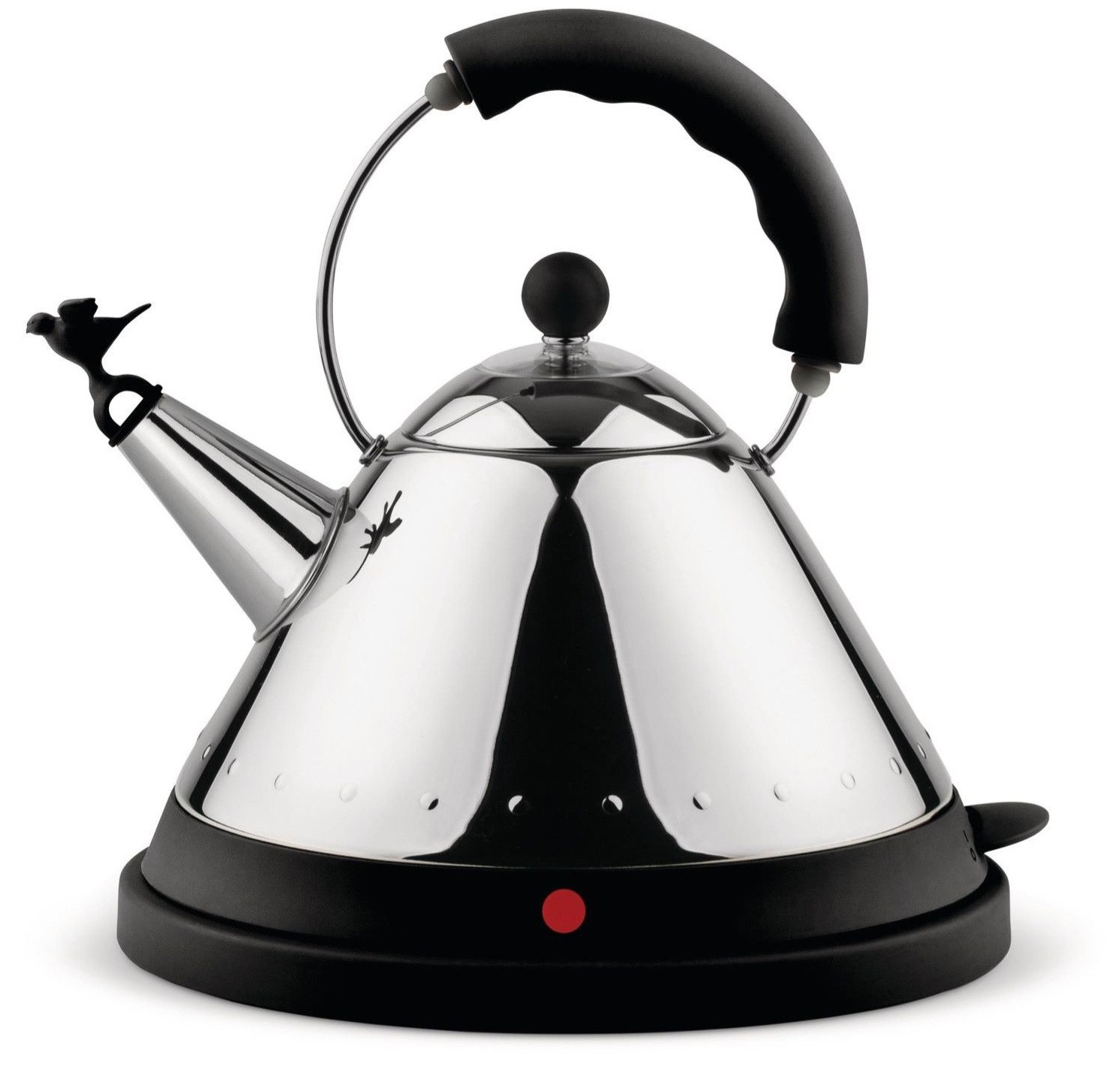 Alessi MG32 Plissé Bouilloire Électrique, 1,5 l, métal/noire - Crema