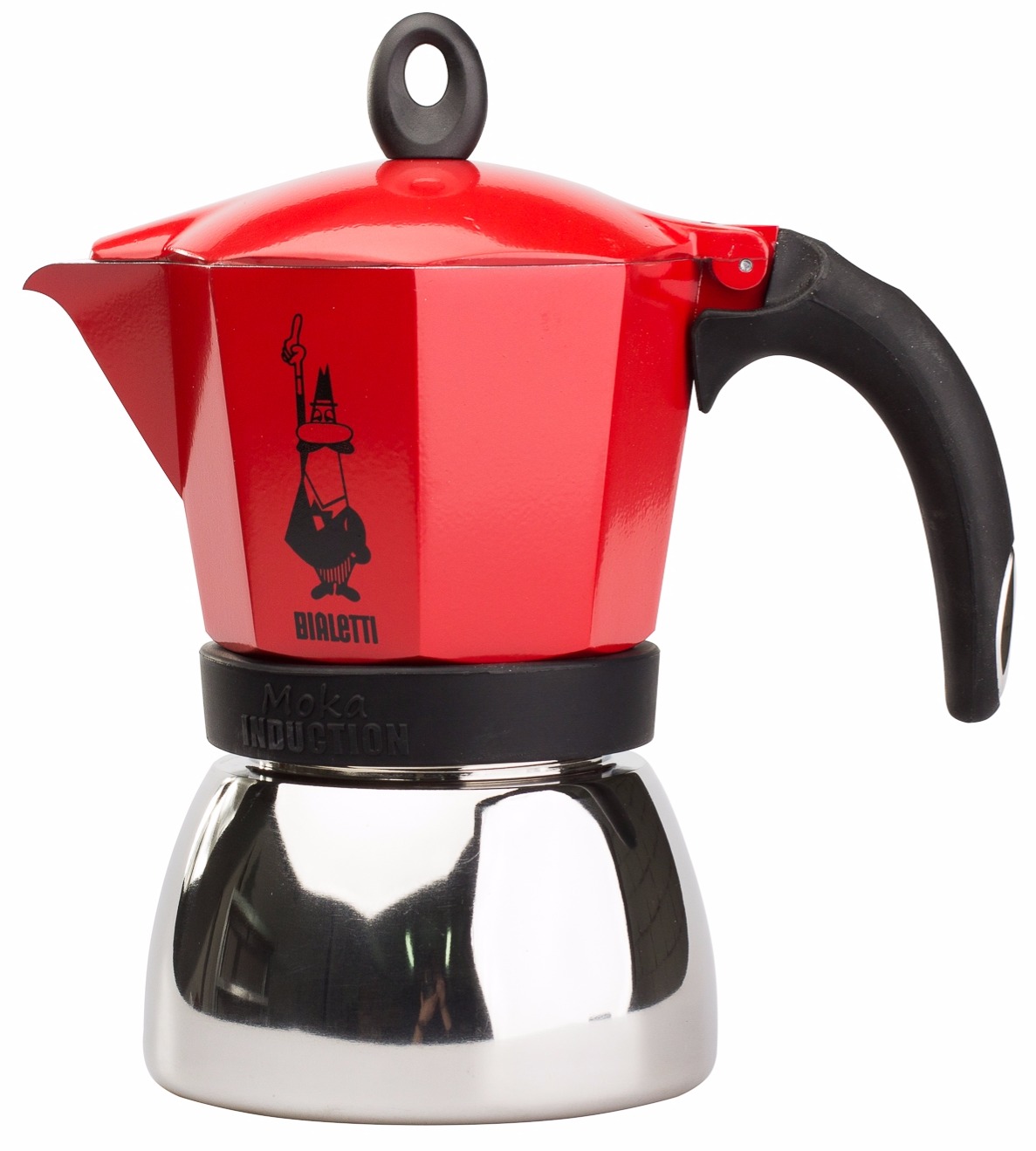 Bialetti Moka Induction Red Stovetop Espresso Maker Crema Bialetti Moka Induction Red 6 Cup Stovetop Espresso Maker
