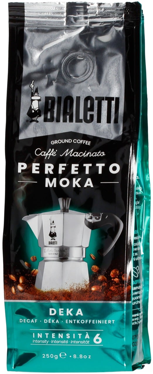 Bialetti Perfetto Moka Deka café moulu décaféiné 250 g - Crema