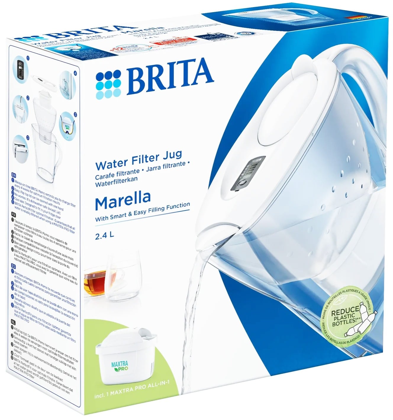 Carafe filtrante Brita Marella 1051500 avec 2 cartouches filtrantes Maxtra Pro All in 1 Rouge | fnac Suisse