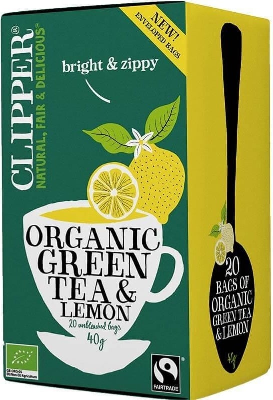 Clipper Organic Green Tea & Lemon 20 Bags - Crema