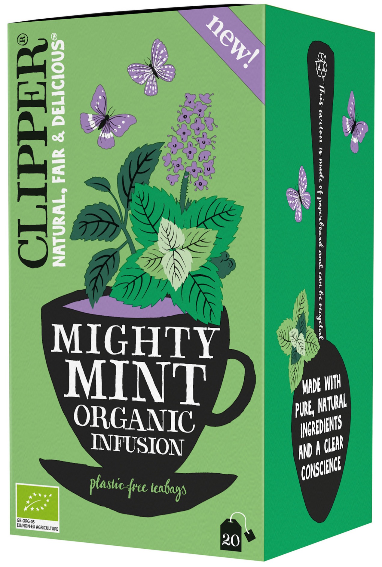 Clipper Mighty Mint Organic Infusion 20 sachets de thé - Crema