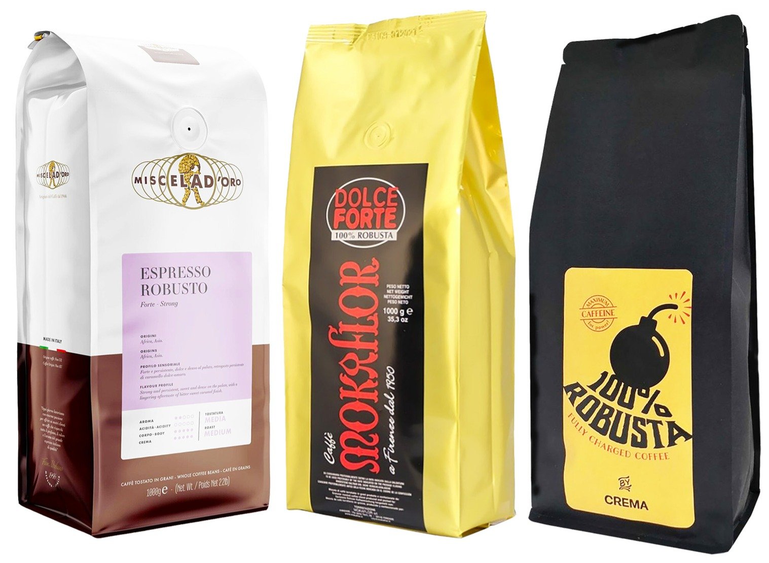 Café en grains 100% robusta 1 kg