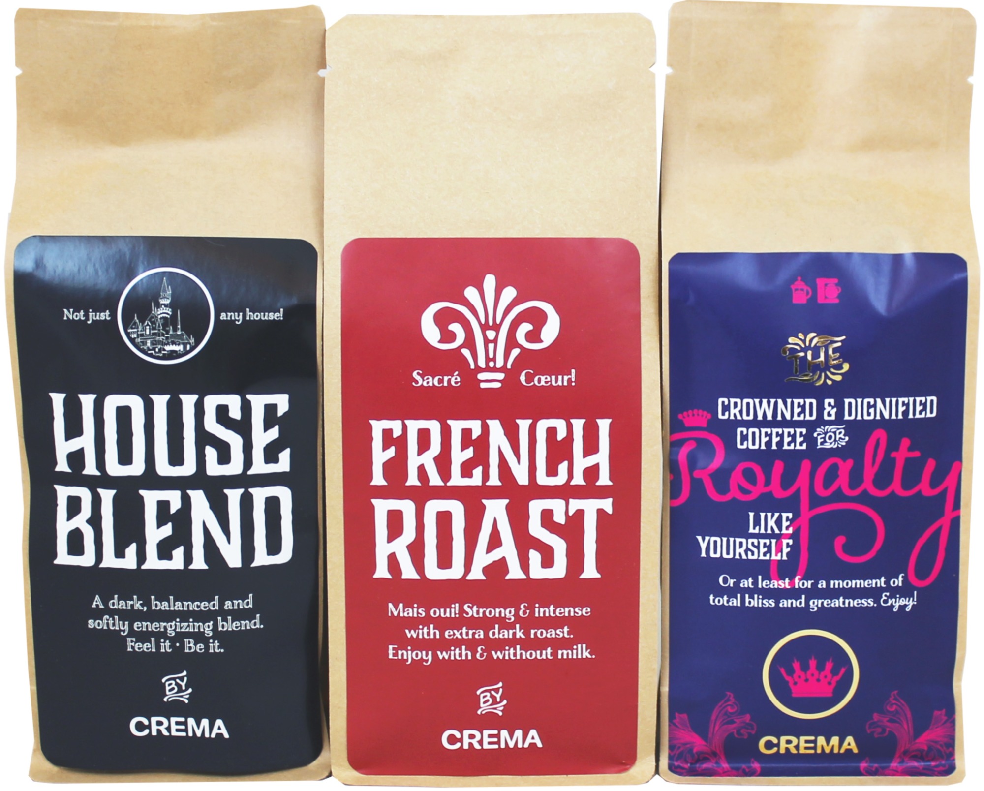 Crema Tasting Pack Filter Coffee II 3 x 250 g Crema