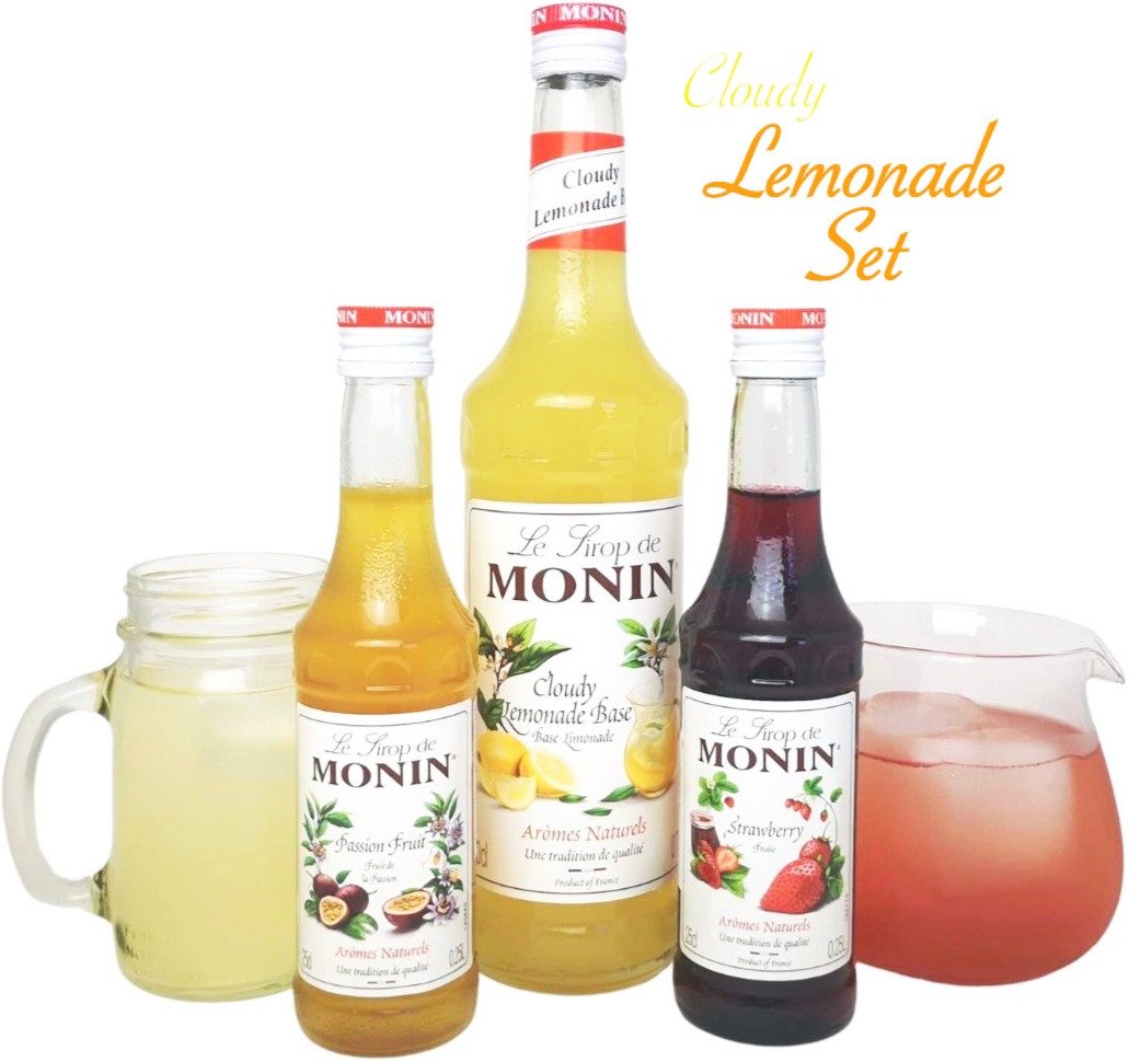 Monin Coffret Limonade, 700 ml & Sirops, 2 x 250 ml - Crema