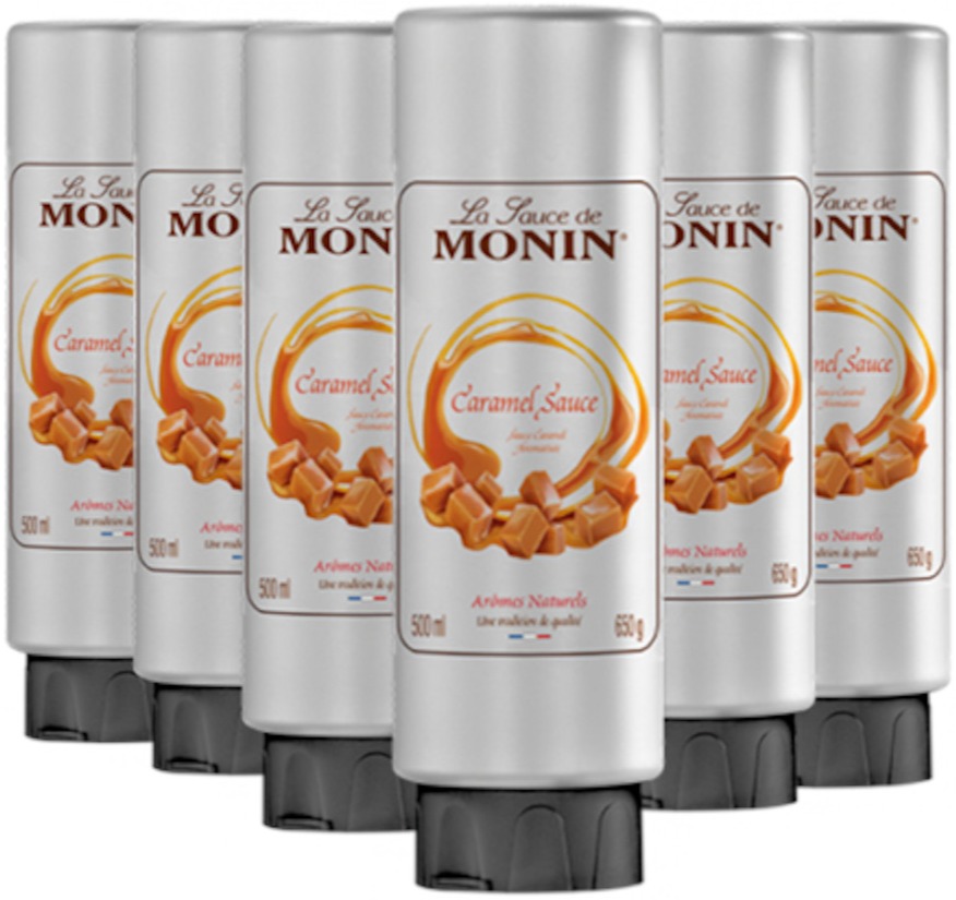 Monin Vanille sans sucre 700 ml + Caramel sans sucre 700 ml + 2 x pompe à  sirop