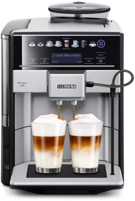 Siemens EQ.6 plus s700 machine à café automatique, acier inoxydable - Crema
