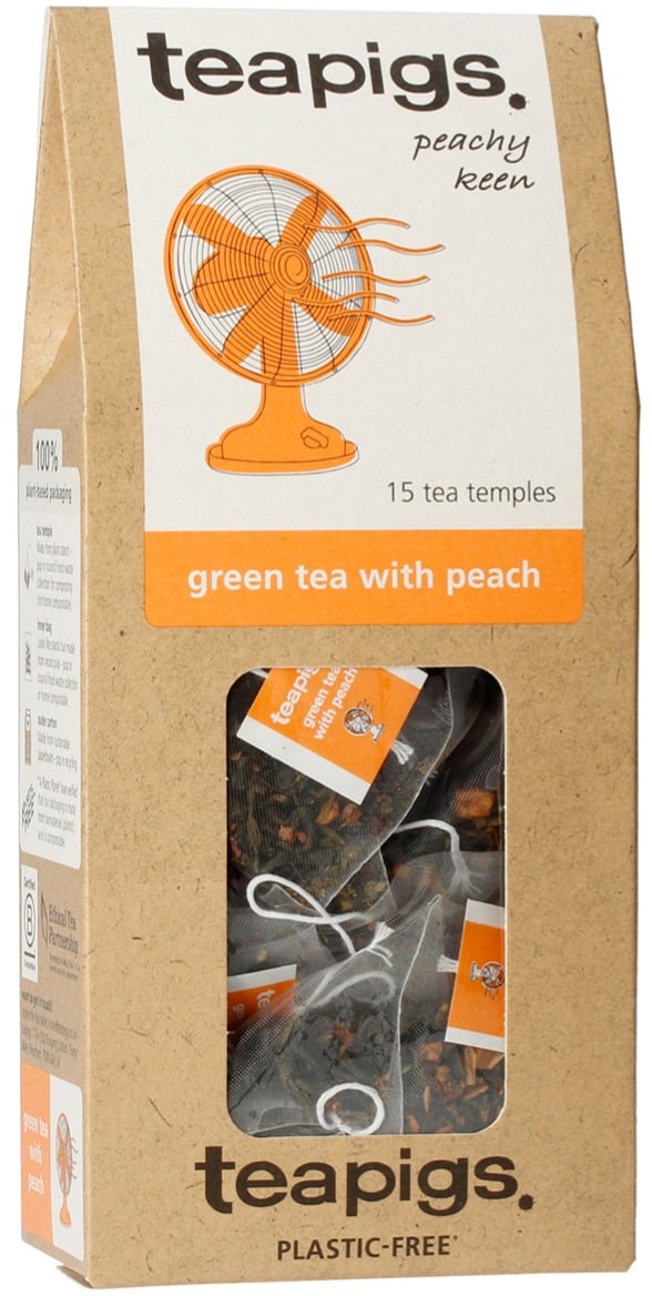 Teapigs Green Tea with Peach 15 Tea Bags Crema