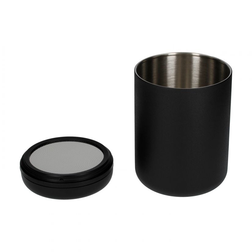 Fellow Atmos Vacuum Canister for Coffee Beans, Matte Black Steel Crema