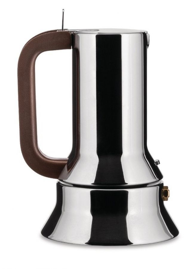 Alessi 9090 Stovetop Espresso Coffee Maker 3 Cups, Brown Handle