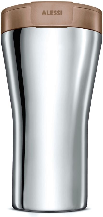 Alessi Alessi GIA24 Caffa Double Walled Travel Mug 400 ml, Brown