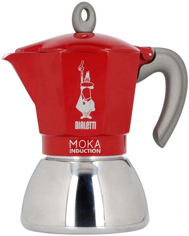 Bialetti Moka Induction Red Stovetop Espresso Maker, 6 Cups