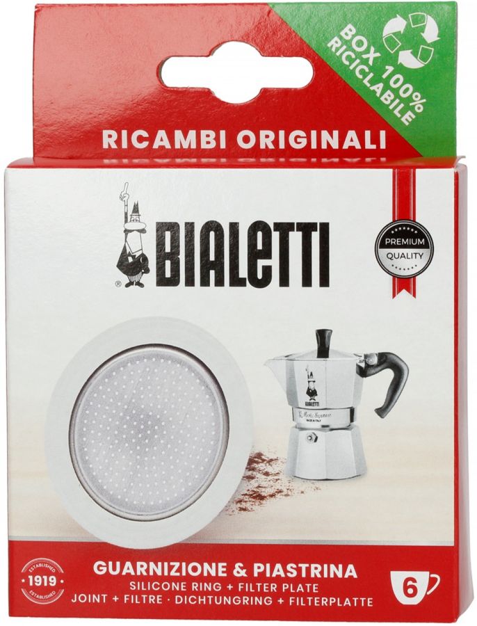 Bialetti 0800401 Joint pour Cafetière Italienne Caoutchouc Blanc/INOX 19 x  11,5 x 0,2 cm