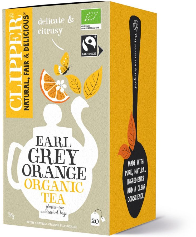 Clipper Organic Earl Grey Orange, 20 Tea Bags - Crema