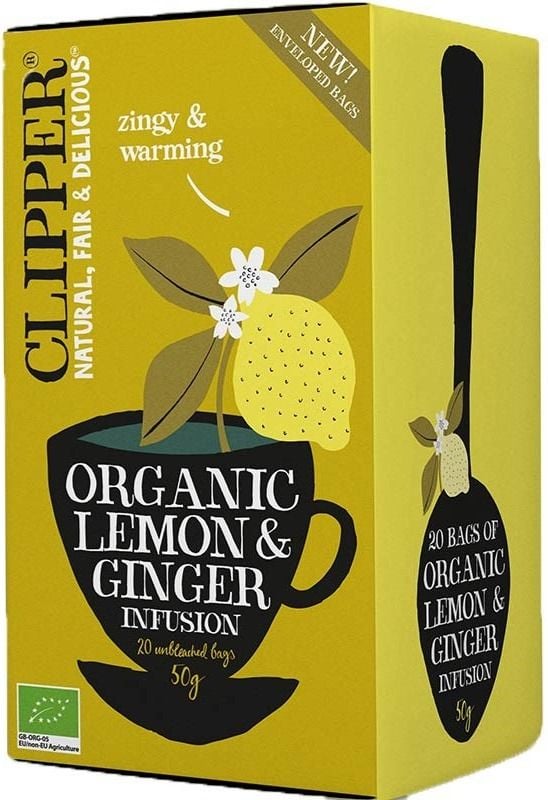 Clipper Organic Lemon & Ginger Infusion - Crema