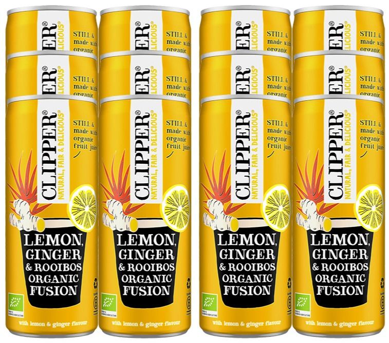 Clipper Lemon, Ginger & Rooibos Organic Fusion 250 ml - 12-Pack