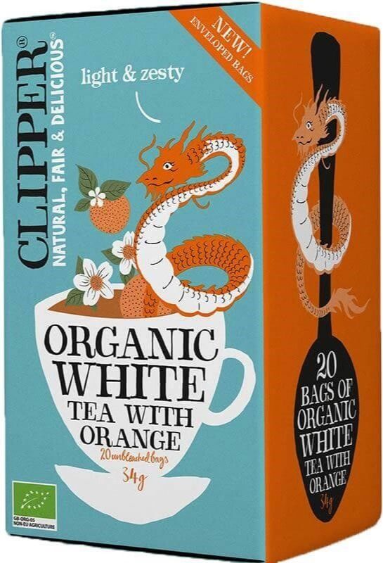 Clipper Organic White Tea With Orange 20 Bags - Crema