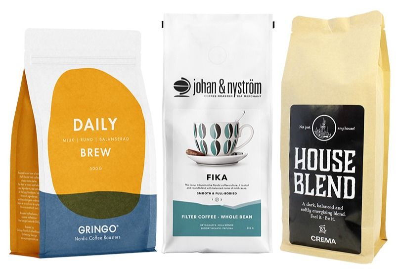 Crema House Blend + Gringo Nordic Daily Brew  + Johan & Nyström Fika 3 x 500 g Coffee Beans
