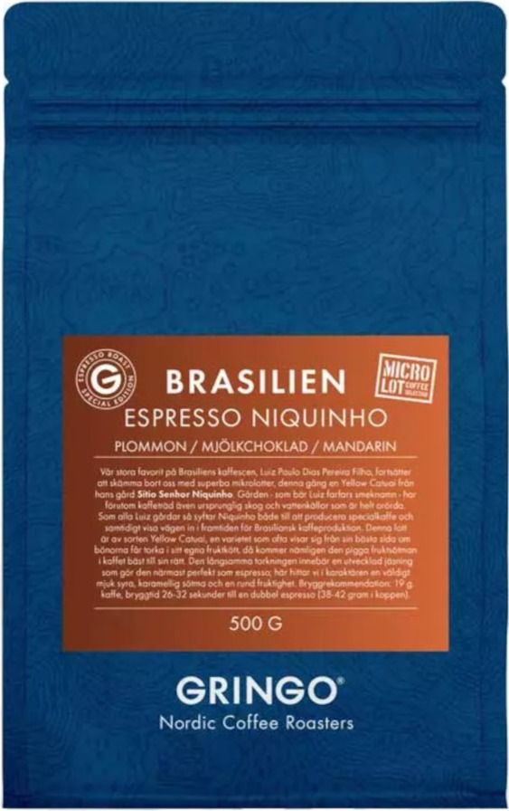 Gringo Nordic Brasilien Espresso Niquinho 500 g Coffee Beans
