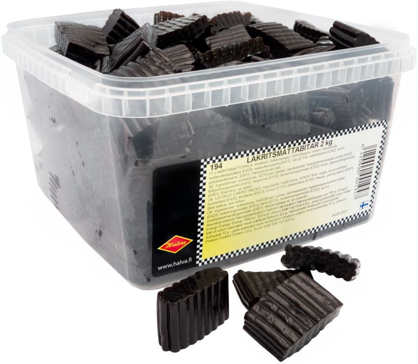 Halva Halva Licorice Carpet Pieces, Box 2 kg