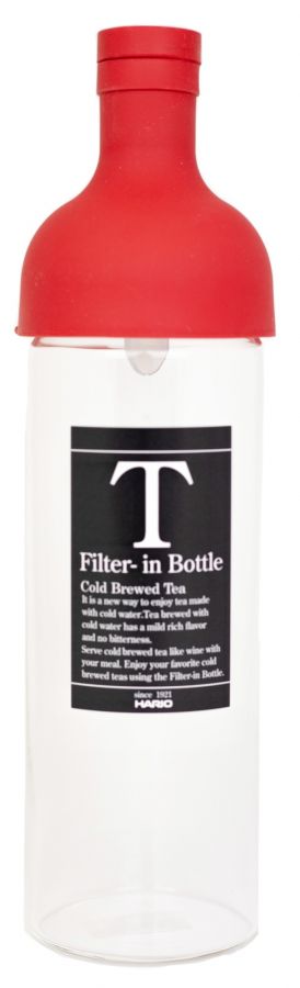 Hario Hario Filter-in Bottle Cold Brew Tea Bottle 750 ml, Red