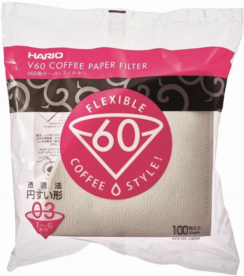 Hario V60 Size 03 Coffee Paper Filters 100 pcs