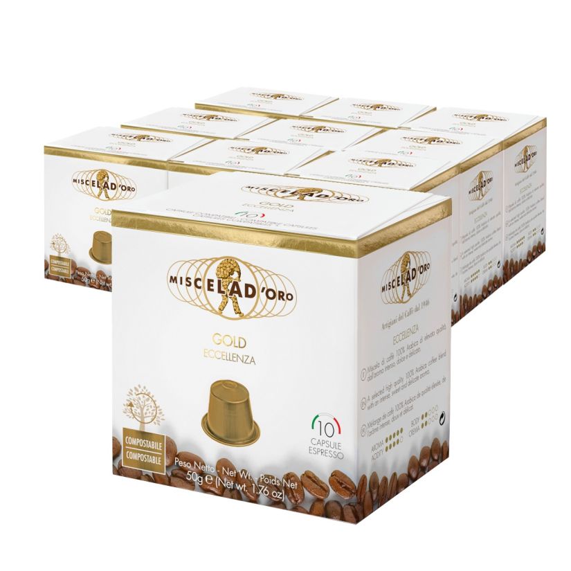 Miscela d'Oro Gold Nespresso Compatible Coffee Capsules 10 x 10 pcs wholesale package