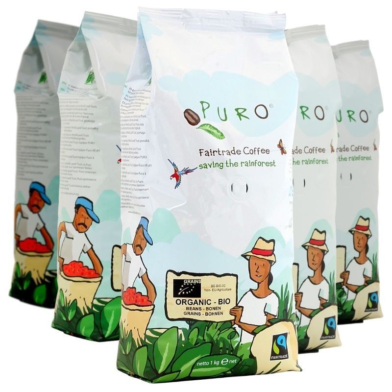 Puro Puro Organic Bio 9 x 1 kg coffee beans wholesale package