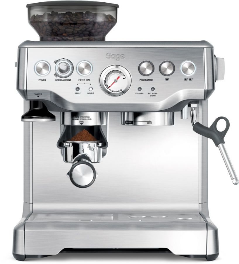 Sage the Barista Express Espresso Coffee Maker, Silver - Crema