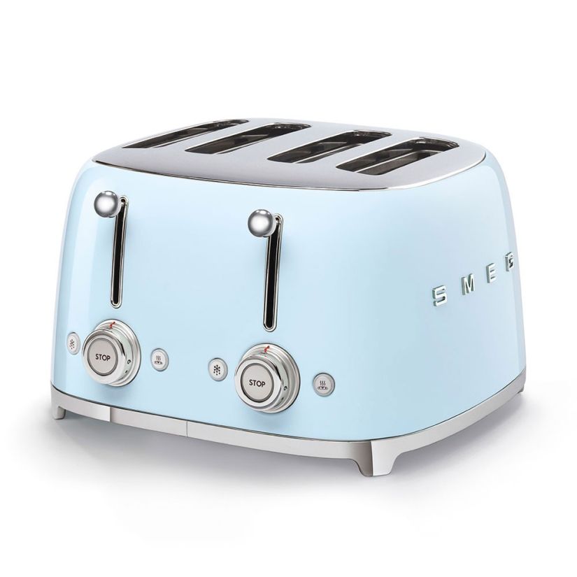 Smeg TSF03PBEU 4 Slice Toaster, Pastel Blue