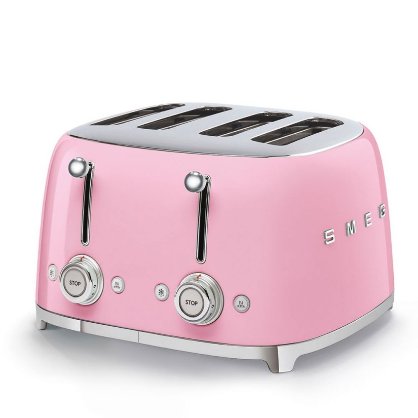 Smeg TSF03PKEU 4 Slice Toaster, Pink