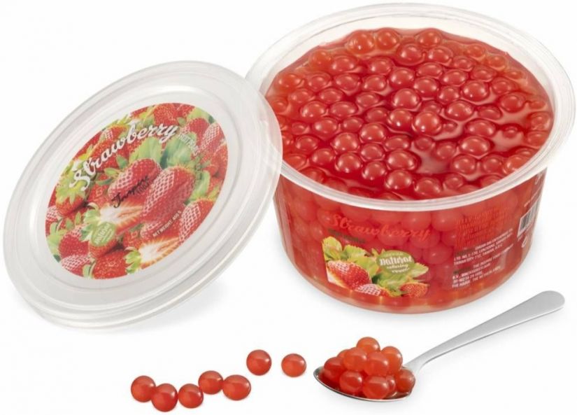TIFC Boba Bubble Tea Fruit Pearls, Strawberry 450 g - Crema