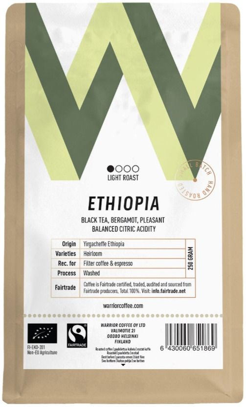 Warrior Warrior Coffee Ethiopia Yirgacheffe 250 g Coffee Beans