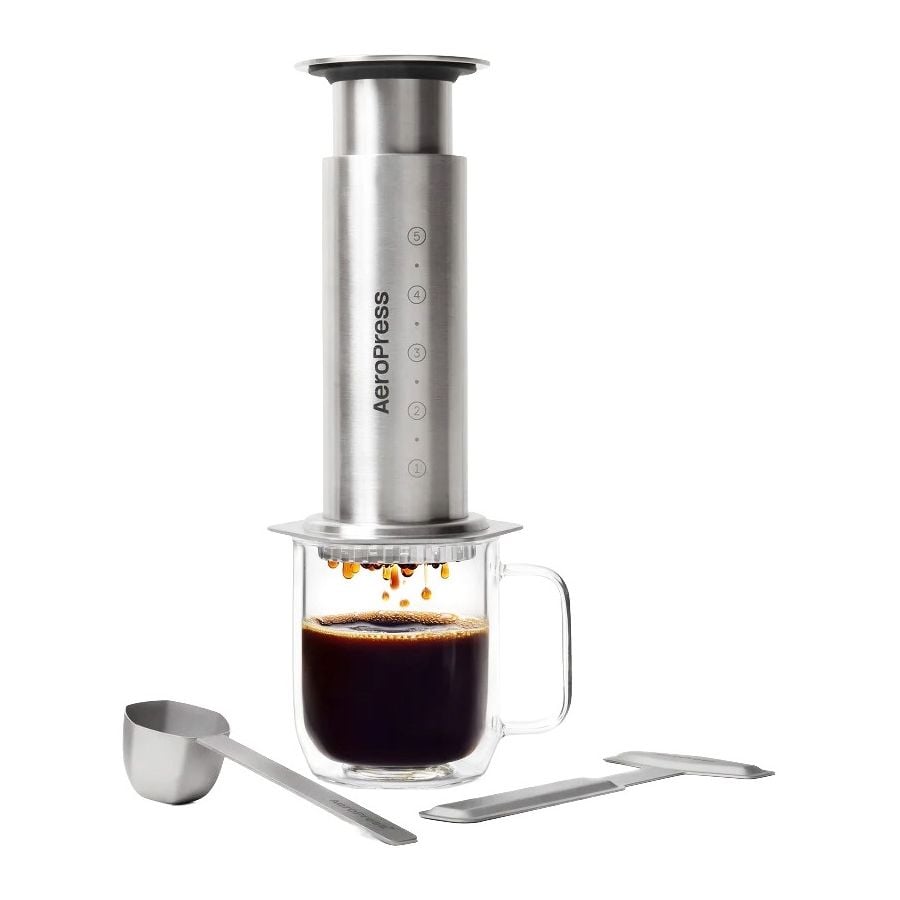 AeroPress Steel Coffee Maker, Silver