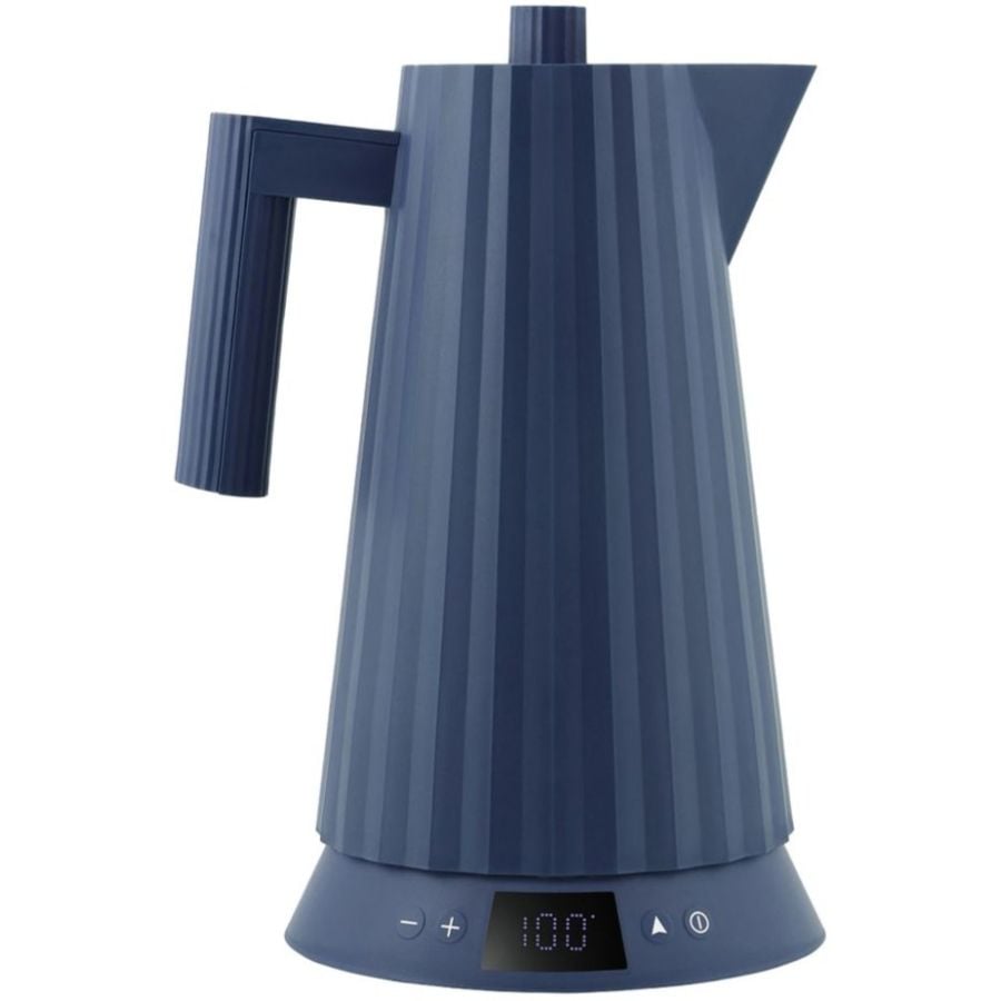 Alessi MDL21 Plissé Water Kettle With Temperature Adjustment 1,7 l, Blue