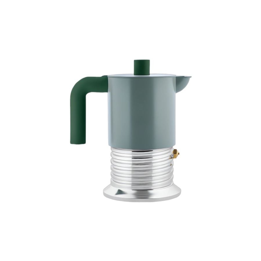 Alessi Vite PM01/6 GR Stovetop Espresso Maker for Induction 6 Cups, Sage Green
