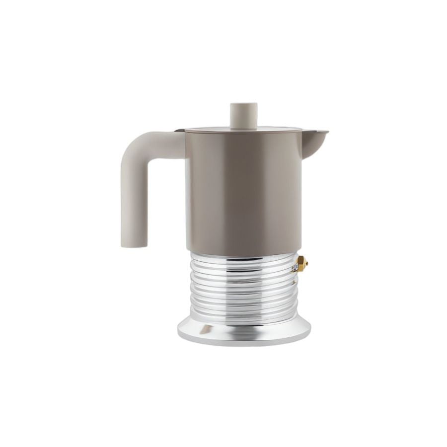 Alessi Vite PM01/6 WG Stovetop Espresso Maker for Induction 6 Cups, Grey