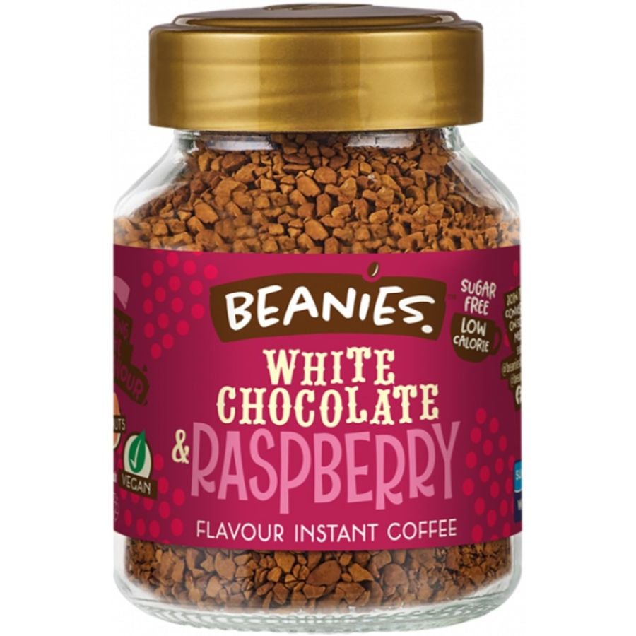 Beanies White Chocolate Raspberry Flavoured Instant Coffee 50 g