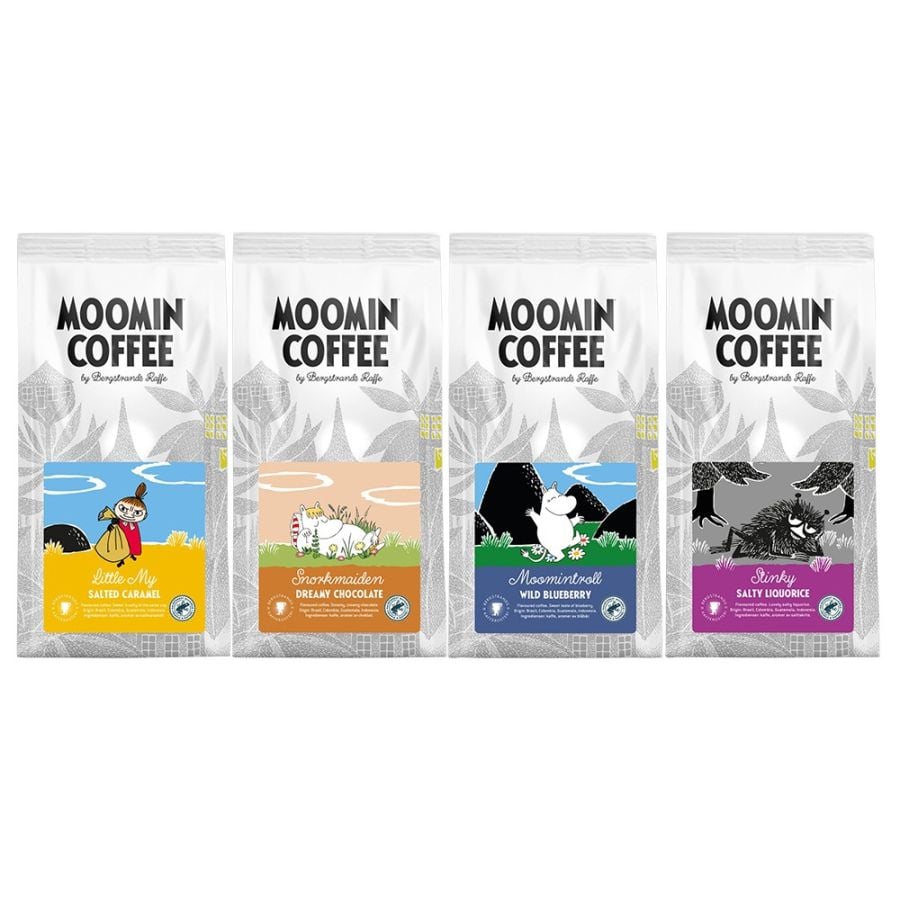 Bergstrands Ensemble de café Moomin aromatisé 4 x 250 g moulu