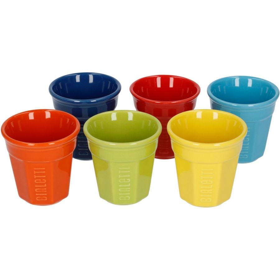 Bialetti Multicolour tasses à expresso en céramique, 6 pcs