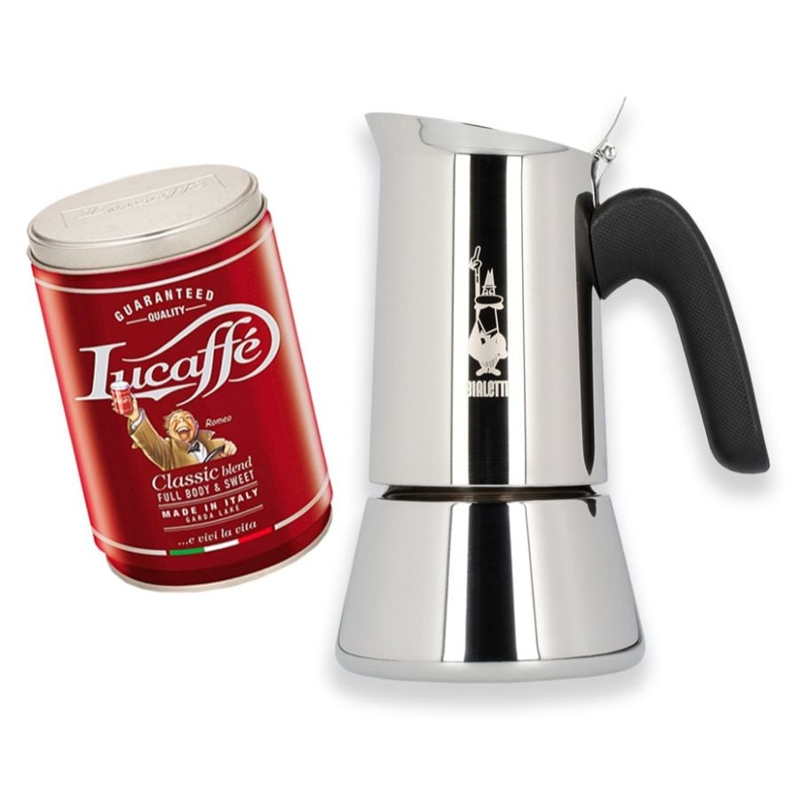 Bialetti Venus cafetera italiana, 4 tazas + Lucaffé Classic 250 g café molido