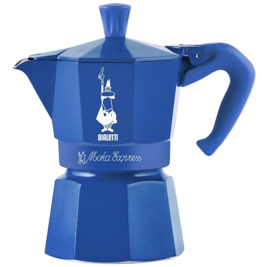 Bialetti Moka Express Candyland 3 Cup Moka Pot, Blue