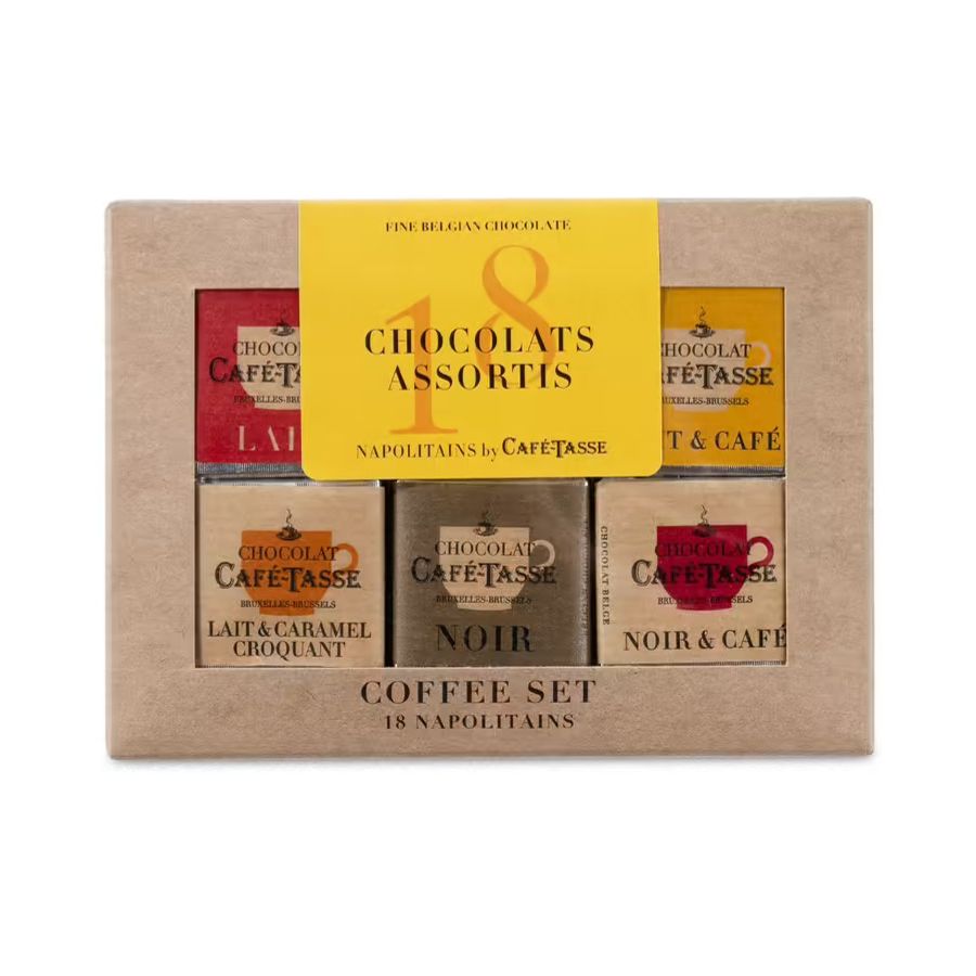Café-Tasse Neapolitains 18 Assorted Chocolate Squares, 90 g