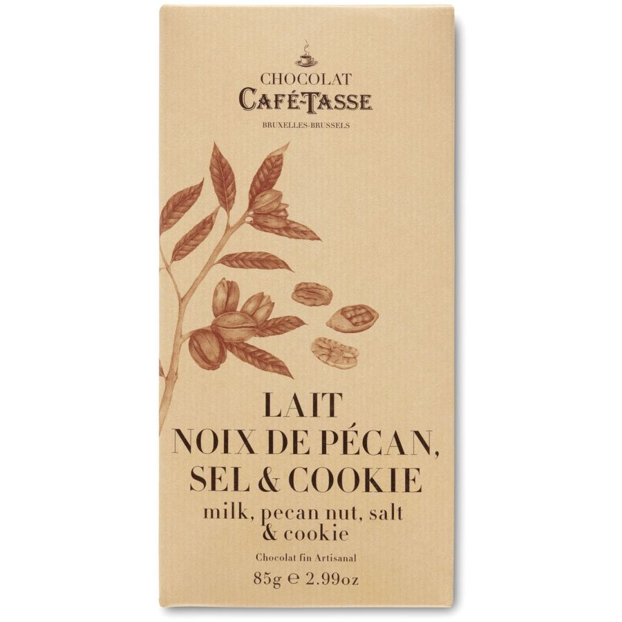 Café-Tasse Milk Chocolate & Pecan, Sea Salt, Cookies 85 g