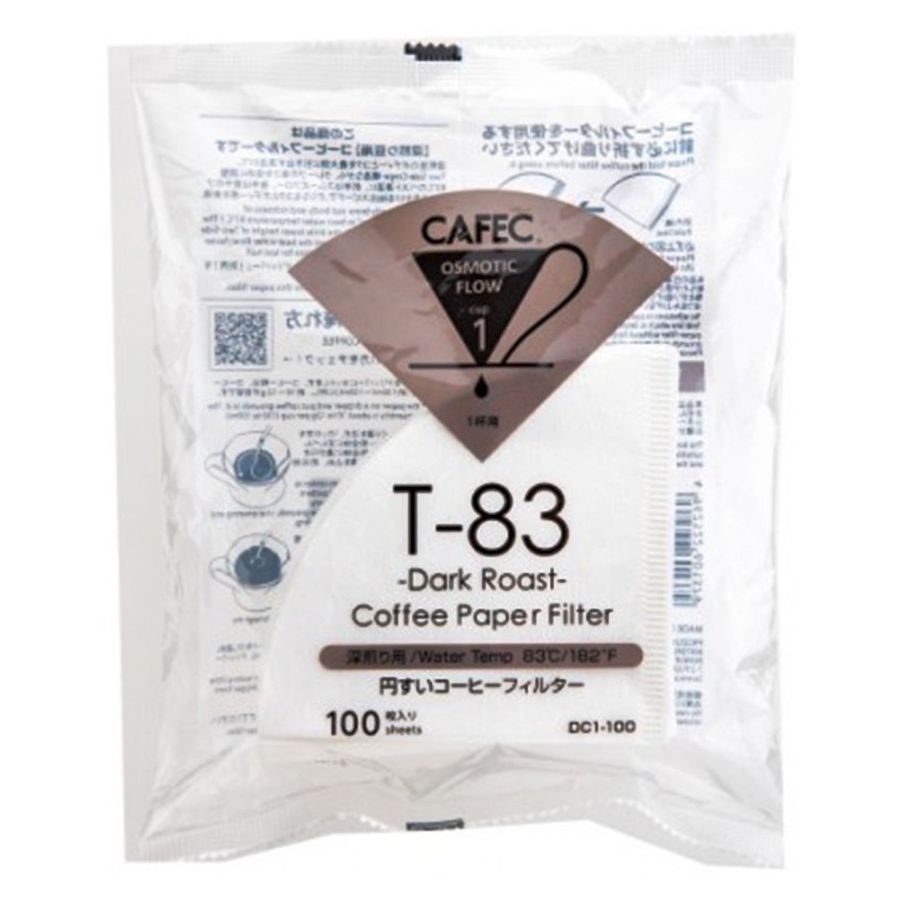 CAFEC Dark Roast T-83 Coffee Paper Filter 1 taza, 100 uds.
