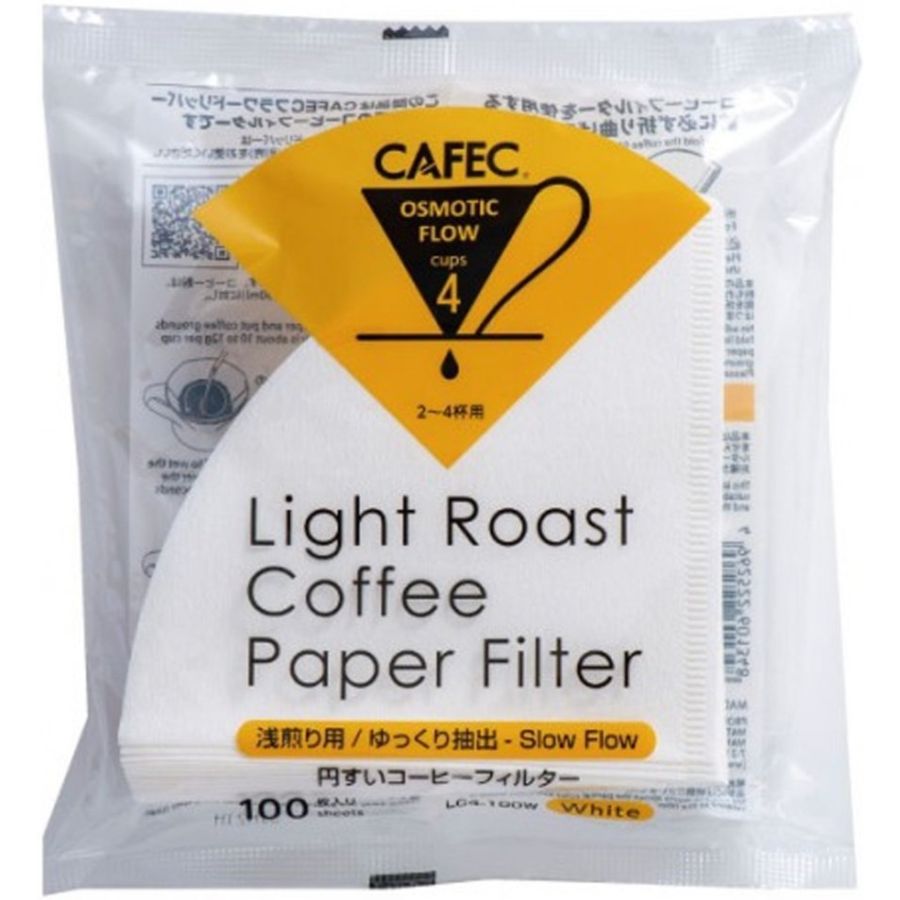 CAFEC Light Roast T-92 Coffee Paper Filter 4 tazas, 100 uds.